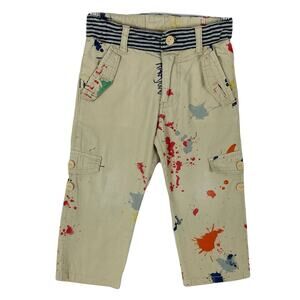 NWOT HARAJUKU MINI TARGET Pant Kids 2T  Paint Splatter Writing Roll Tab Cotton